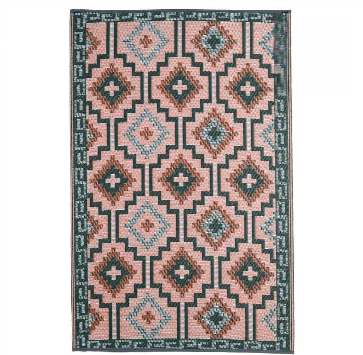 4x6 Green Boho Reversible Outdoor Rug
