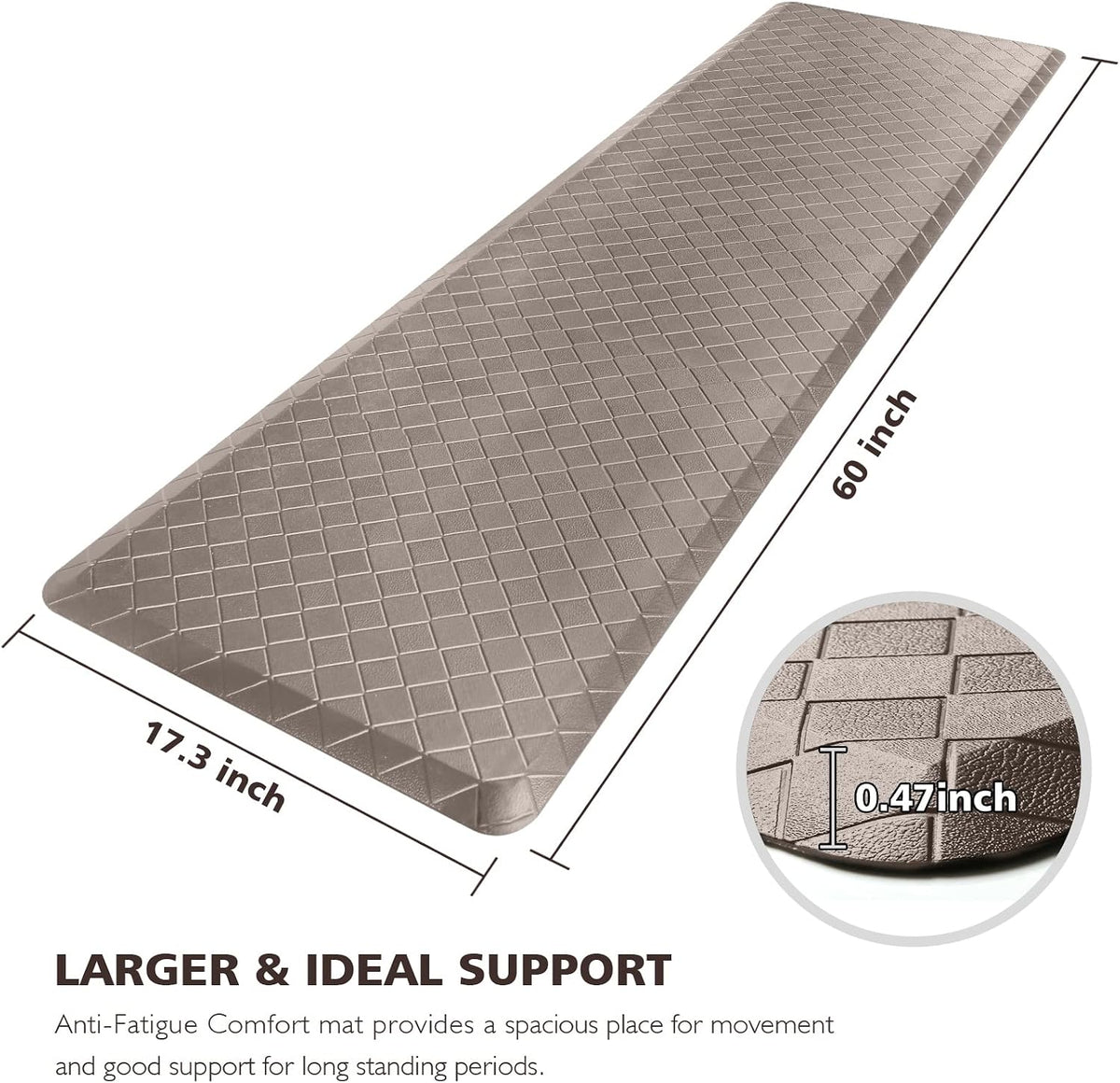 Kitchen Mat 17.3x60 Khaki