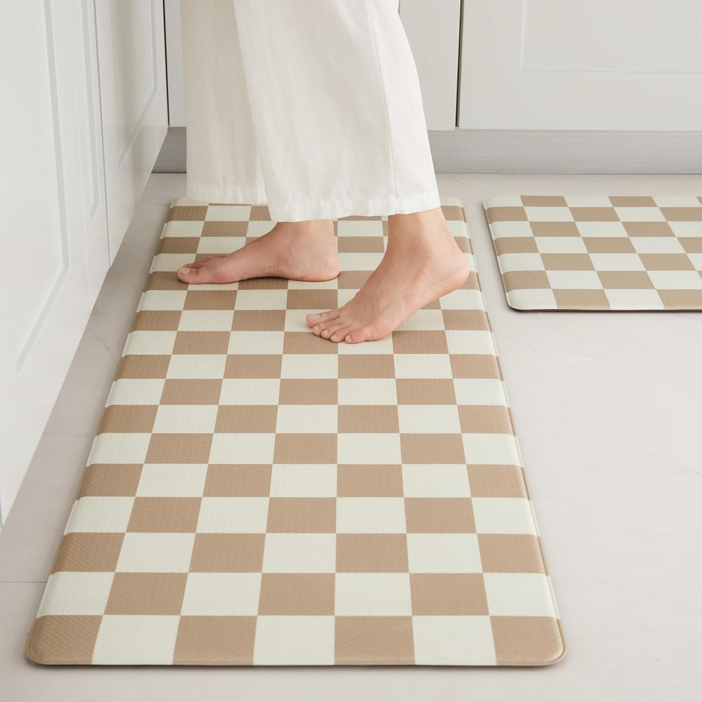 Kitchen Mat Set Beige Khaki