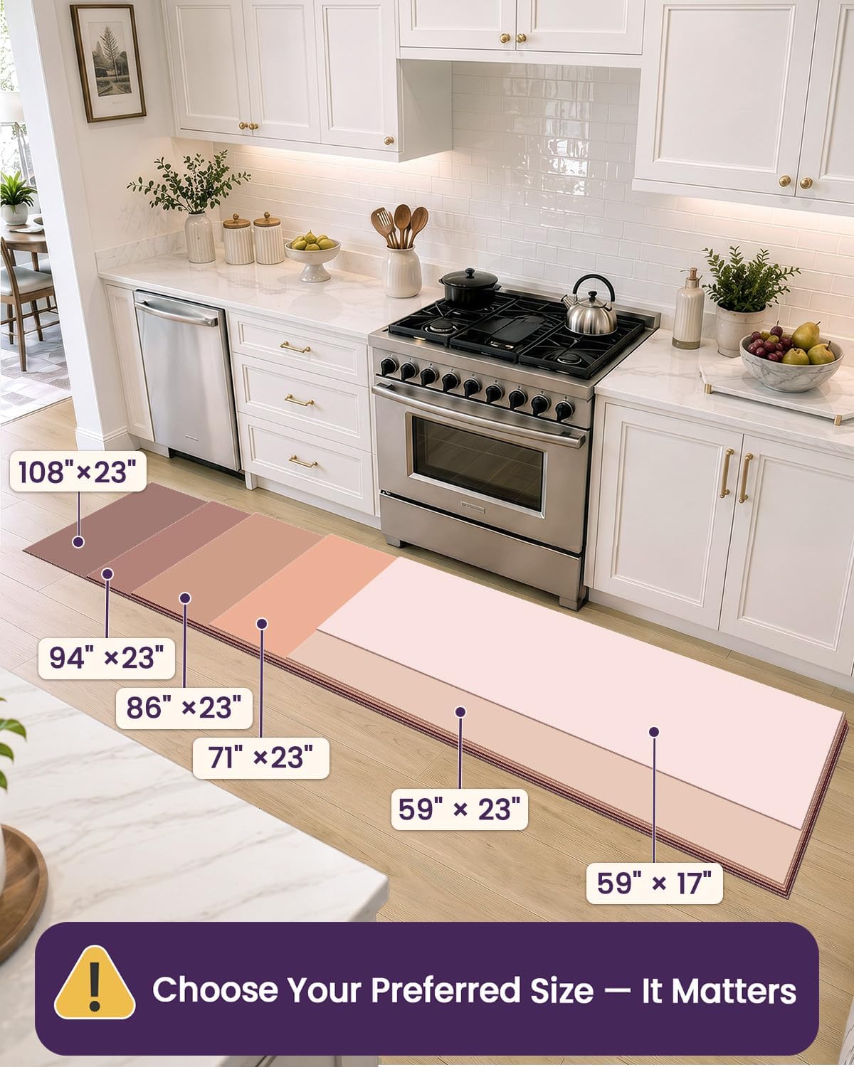 Anti Fatigue Kitchen Mat 23x94 Black