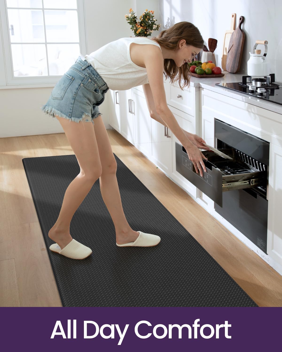 Anti Fatigue Kitchen Mat 23x94 Black