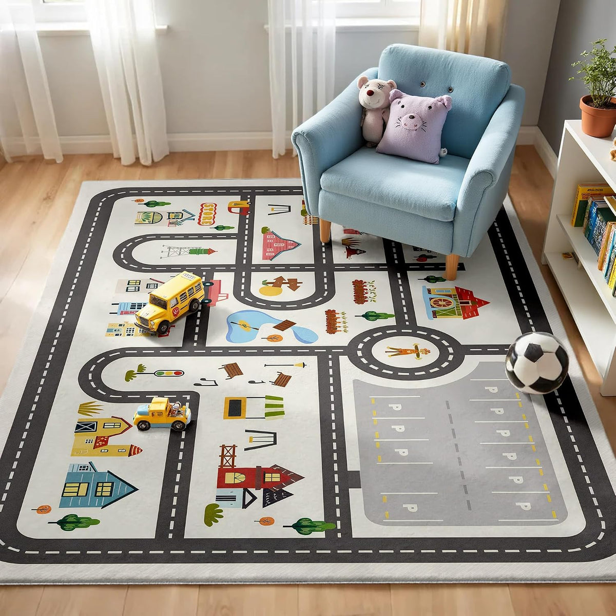 Kids Town Road Play Rug