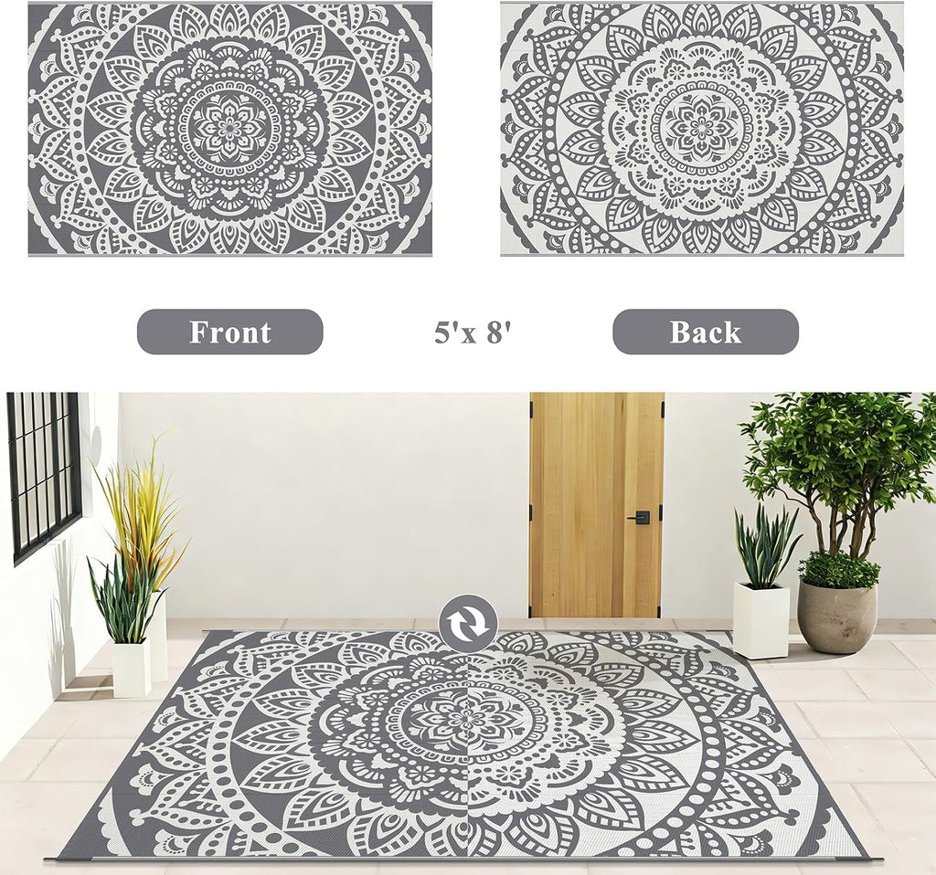 5'x8' Boho Outdoor Rug