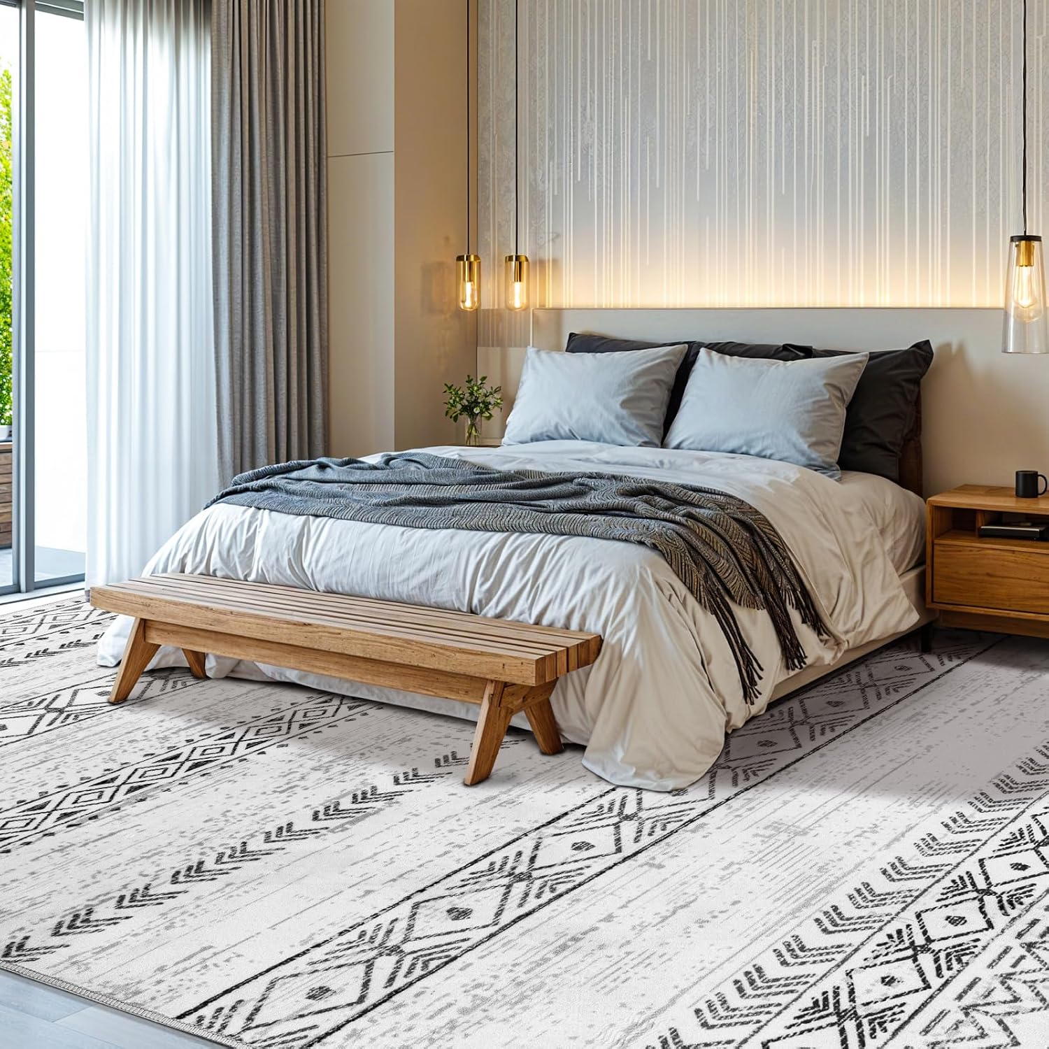 8x10 Gray Washable Moroccan Rug