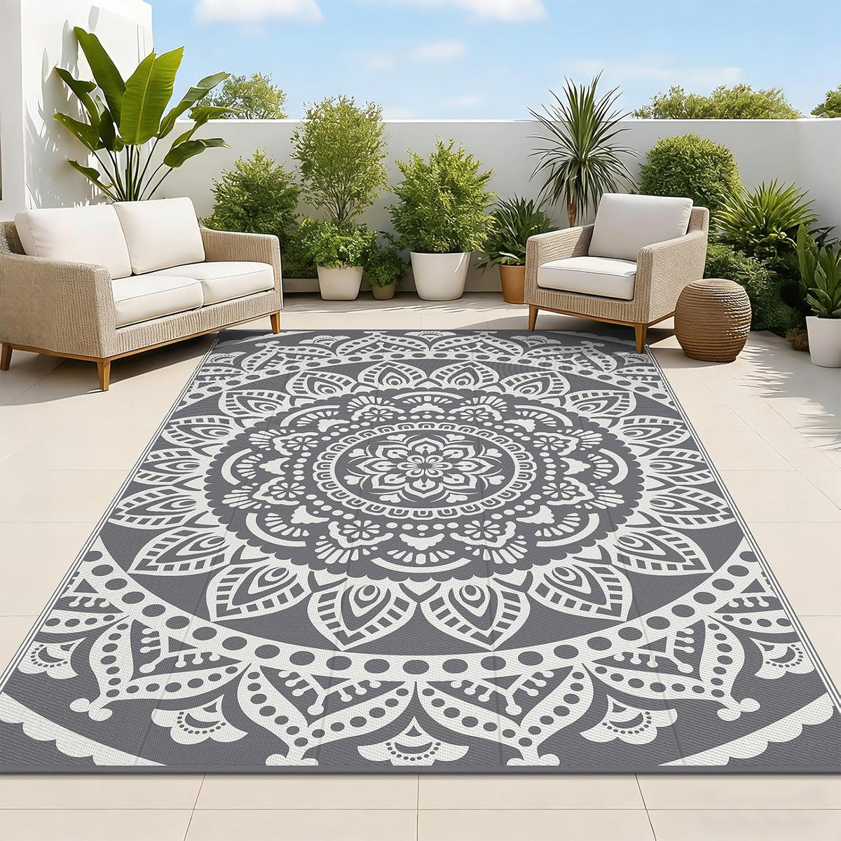 5'x8' Boho Outdoor Rug