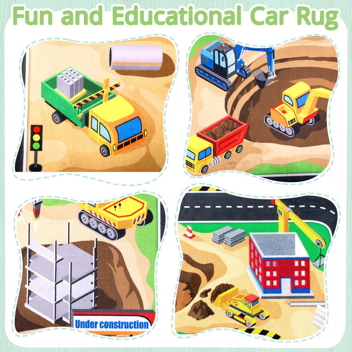 4x6 Construction Kids Play Rug