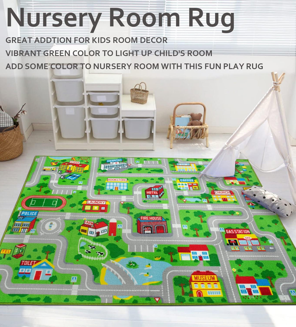 City Traffic Kids Play Rug
