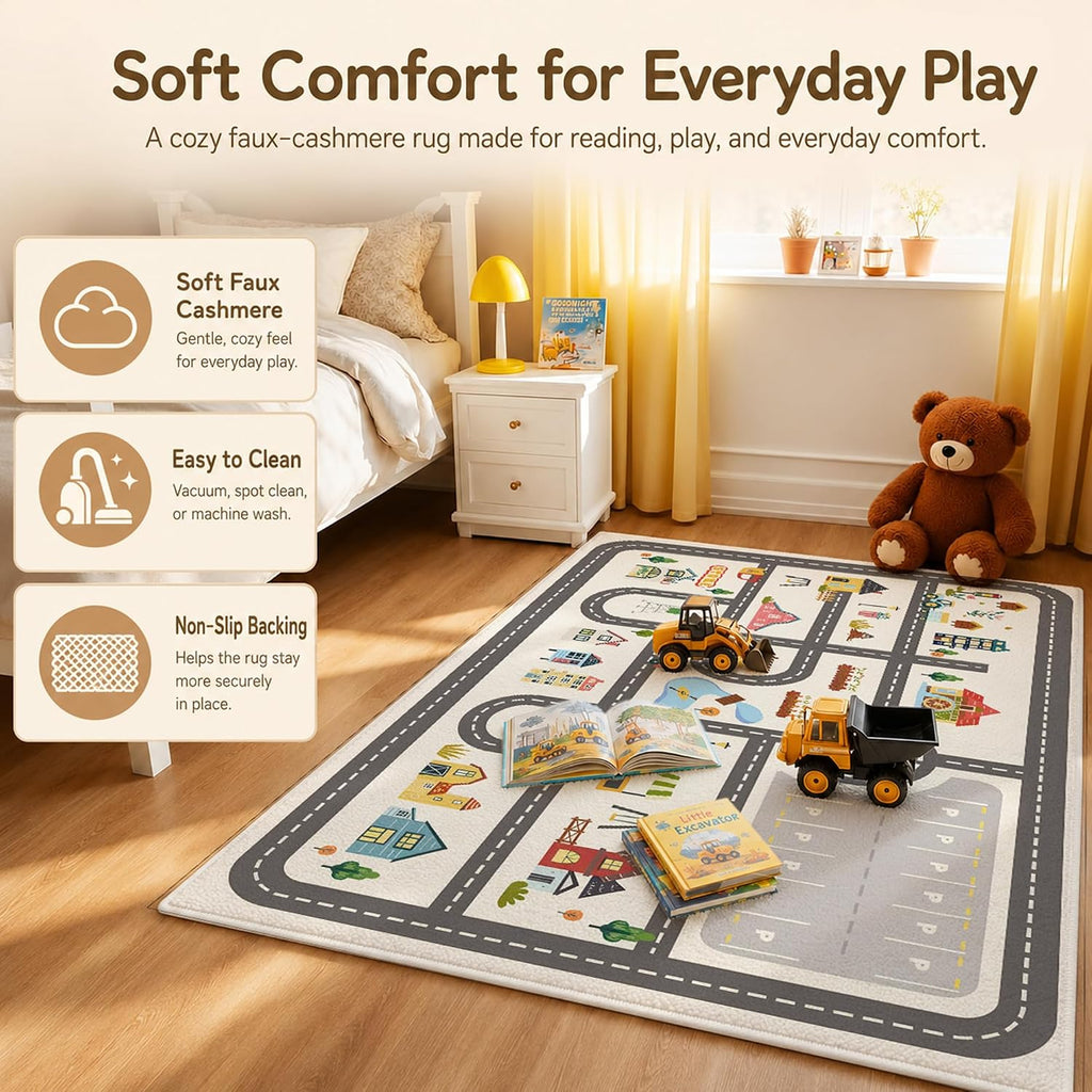 Kids Town Road Play Rug