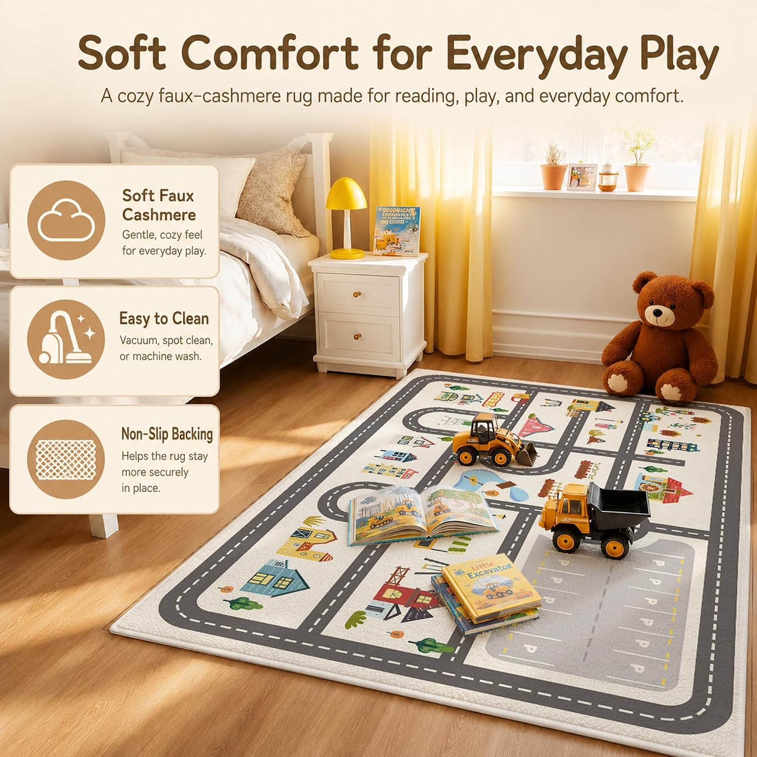 Kids Town Road Play Rug