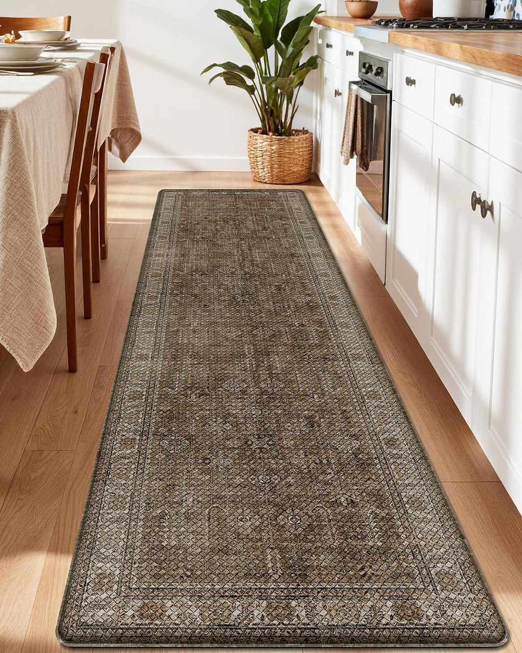 Anti Fatigue Kitchen Mat 24x87 Olive Beige