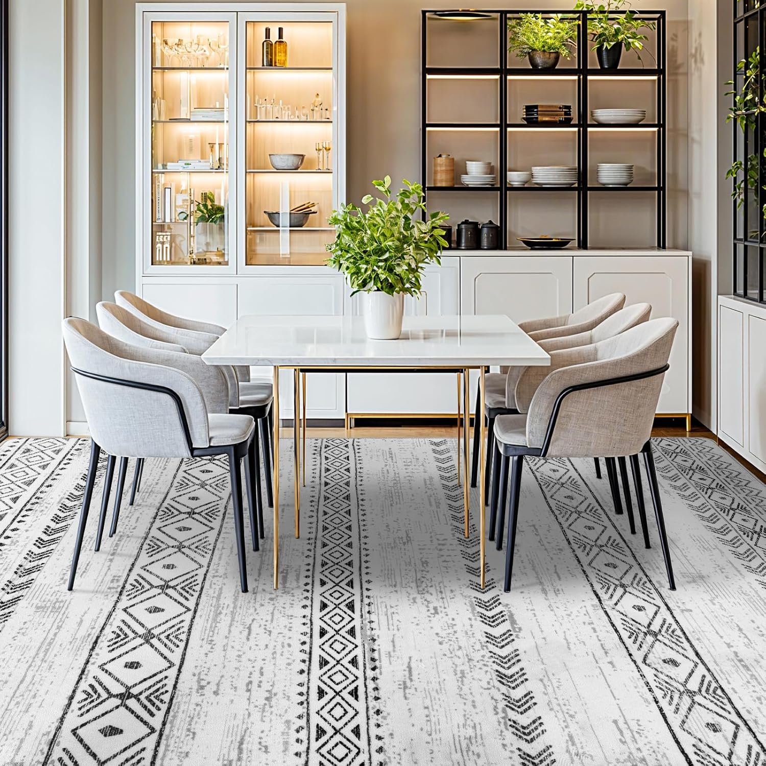 8x10 Gray Washable Moroccan Rug