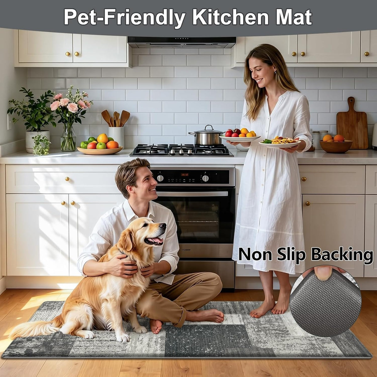 Anti Fatigue Kitchen Mat 24x59 Grey
