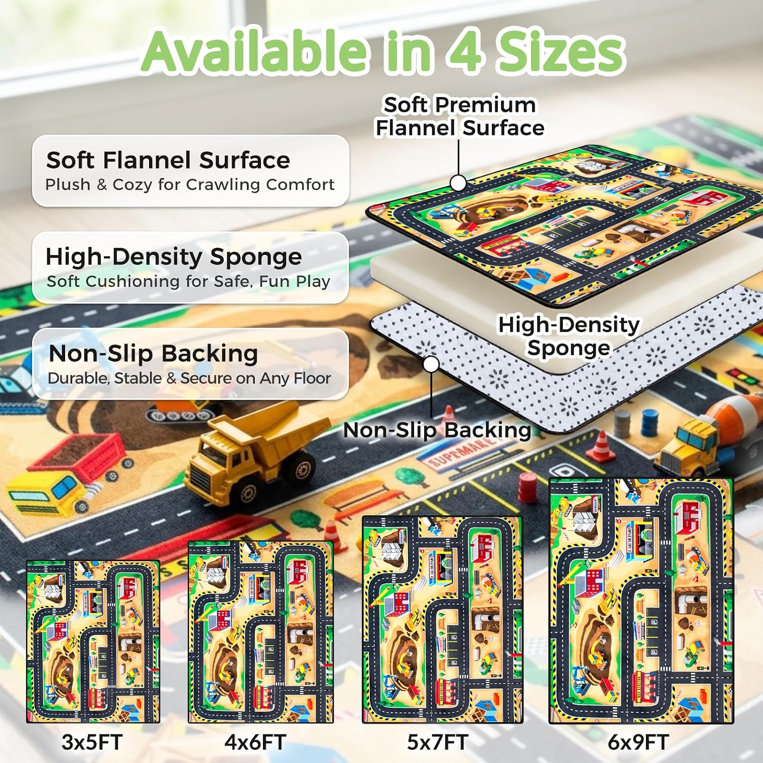 4x6 Construction Kids Play Rug