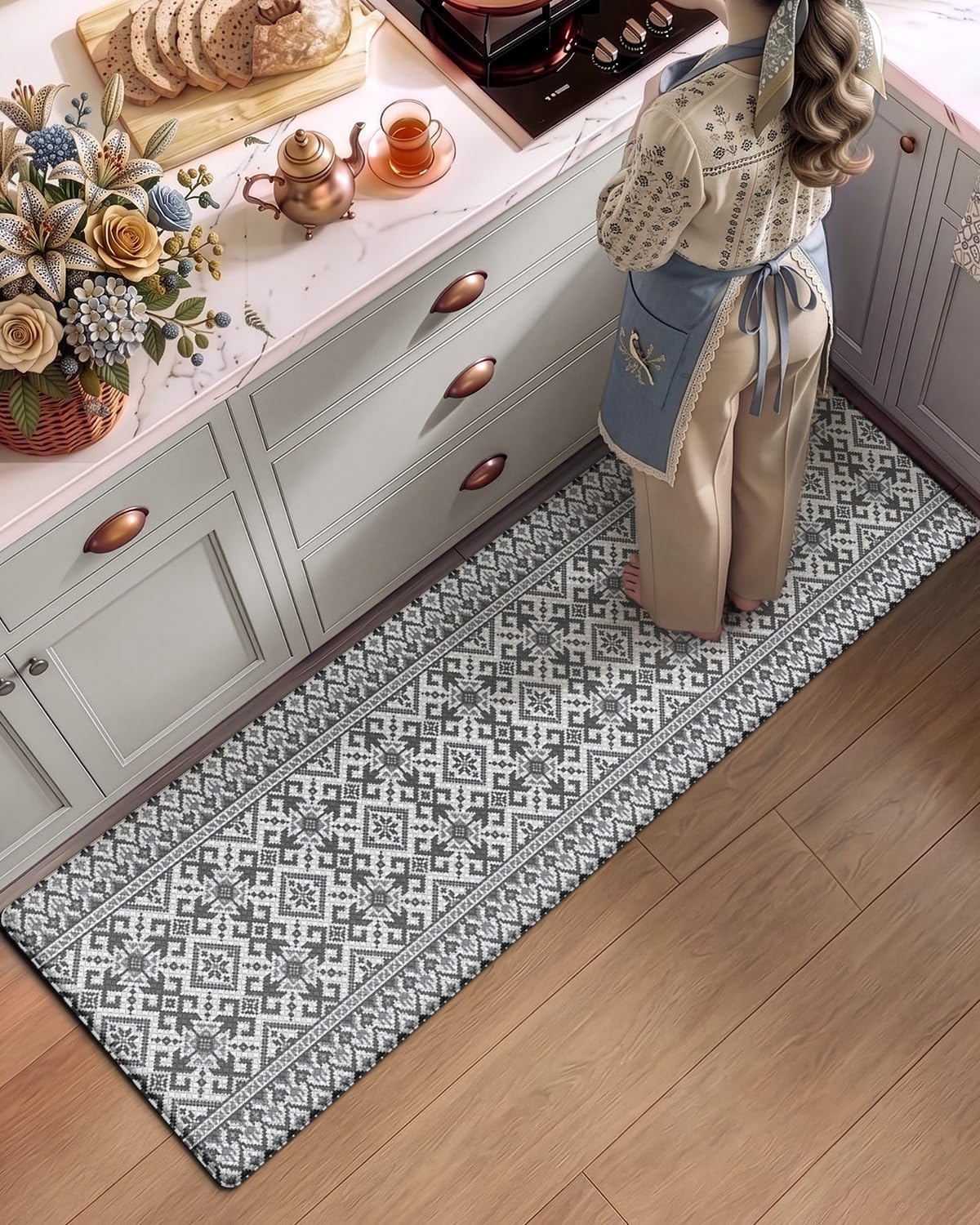 Anti Fatigue Kitchen Mat 24x59 Gray
