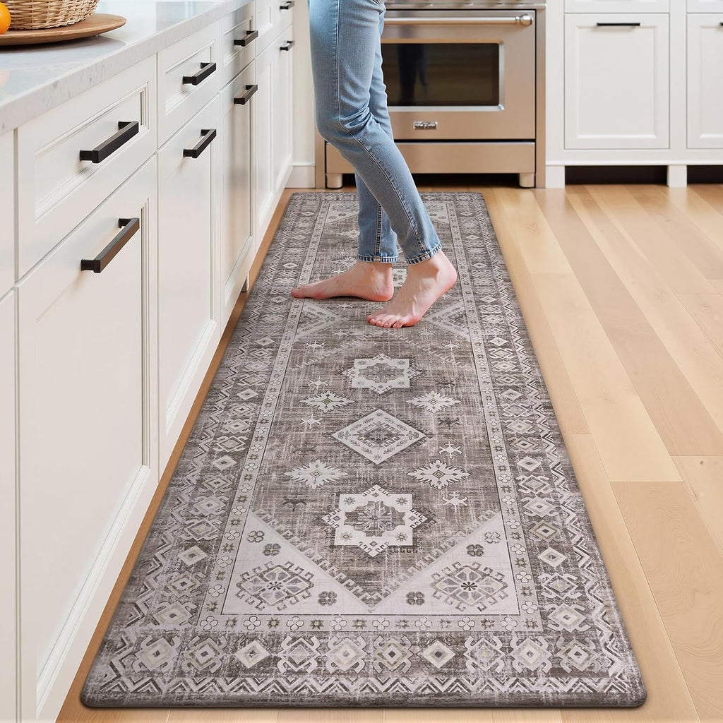 Anti Fatigue Kitchen Mat 24x71 Taupe Ivory