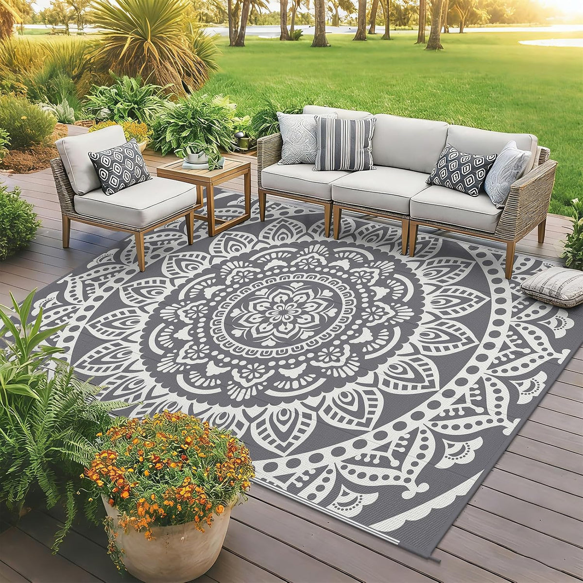 5'x8' Boho Outdoor Rug