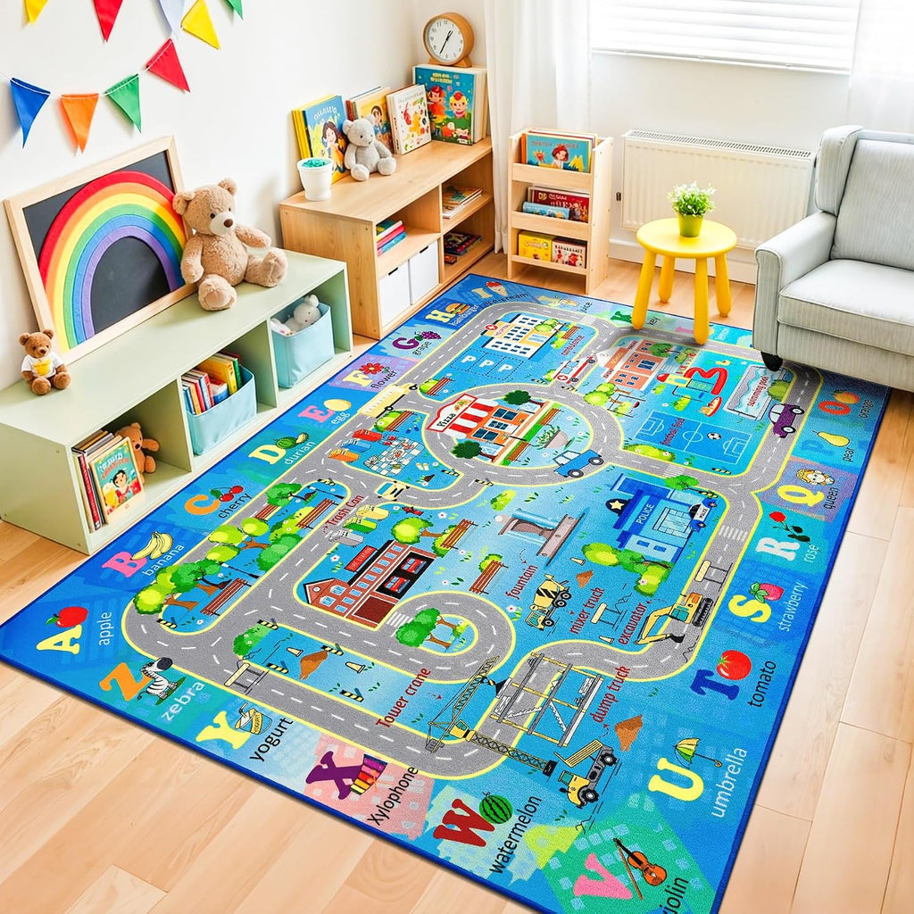 5x7 Kids Car Road Rug