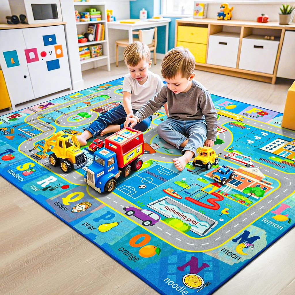 5x7 Kids Car Road Rug