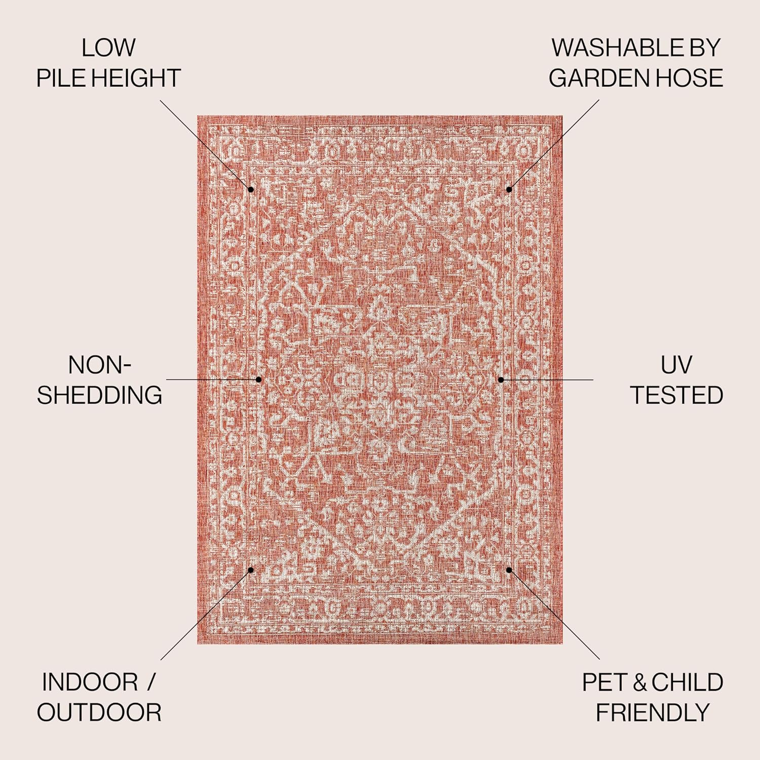 4X6 Boho Indoor Outdoor Rug