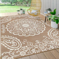 5x8 Brown Boho Outdoor Rug