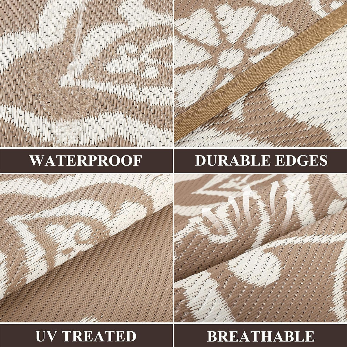 5x8 Brown Boho Outdoor Rug