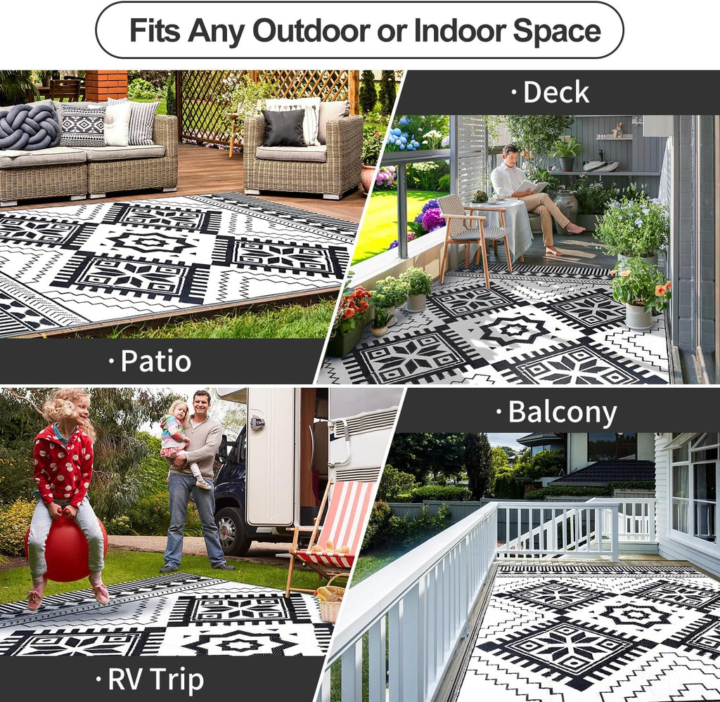 5x8 Boho Reversible Outdoor Rug