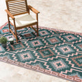 4x6 Green Boho Reversible Outdoor Rug